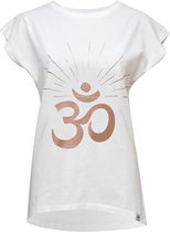 Yoga-T-Shirt Batwing ?OM sunray? - ivory/copper S Loungewear shirt YOGISTAR
