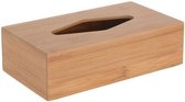 4x stuks tissuebox/tissuedoos van bamboe hout 25 cm - Tissue houder - Doos/box voor tissues/zakdoekjes