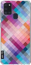 Casetastic Samsung Galaxy A21s (2020) Hoesje - Softcover Hoesje met Design - Seamless Cubes Print