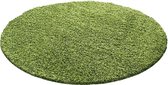 Hoogpolig vloerkleed Life - groen - rond - O 200 cm