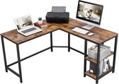 Computer tafel - Hoek Bureau - Idustrieel - Vintage - Hout - Metaal - 138x138x75cm
