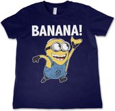Minions Kinder Tshirt -Kids tm 8 jaar- Banana! Blauw
