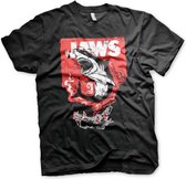 Jaws Heren Tshirt -S- Shark Smoke Zwart