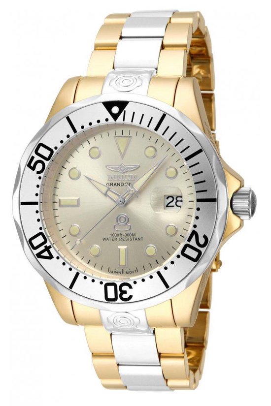 Invicta Grand Diver Heren Automatisch Horloge - 47mm Roestvrij Staal - Blauw - Duikhorloge