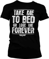 Top Gun Dames Tshirt -M- Take Me To Bed Or Lose Me Forever Zwart
