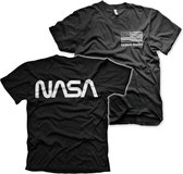 NASA Heren Tshirt -2XL- Black Flag Zwart