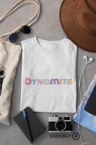 BTS Bangtan Boys Dynamite T-Shirt | Kpop Army Bangtan Boys Fan Album Merchandise | Wit Unisex Maat XL