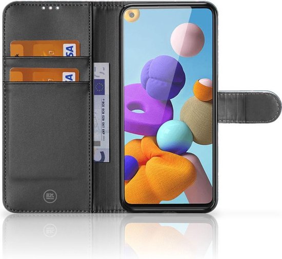 Portefeuille Samsung Galaxy A21s Coque Compatible avec Feuilles De Palmier