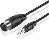 3.5mm Stereo Jack naar Din 5-pins MIDI-stekker Audioadapterkabel, kabellengte: 1.5m