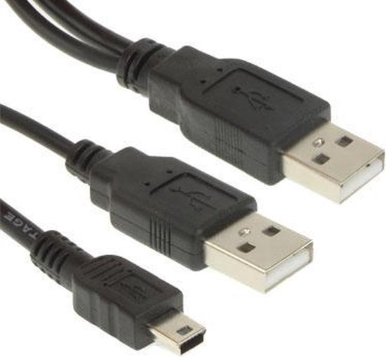 Mini 5pin naar 2 A mannetje USB Lengte: 80 cm | bol.com