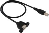 USB 2.0 Type B mannetje naar USB 2.0 vrouwtje Printer / Scanner Adapter kabel voor HP, Dell, Epson, Lengte: 50cm(zwart)