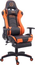 CLP Turbo Bureaustoel - Met voetsteun zwart/oranje Kunstleer