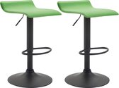 Clp Dyn V2 Set van 2 barkrukken - Kunstleer - Groen - Kleur onderstel : Zwart