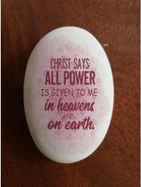 Siersteen, 8x5,5x2cm - Christ says: All power has been given...
