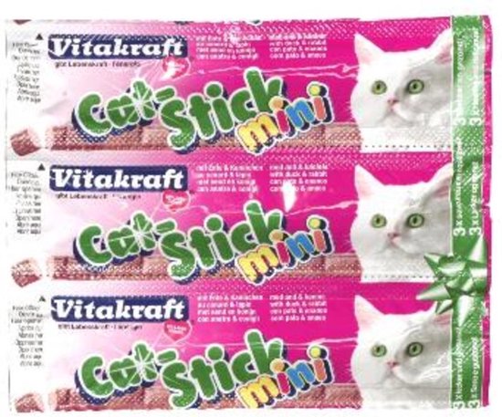 Vitakraft Catstick Mini - Kattensnack - Eend & Konijn - 3 sticks