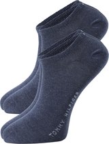 Tommy Hilfiger Sneaker Socks (2-pack) - heren enkelsokken katoen - jeans blauw - Maat: 43-46