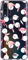 HappyCase Hoesje Flexibel TPU Flamingo Print Geschikt voor Samsung Galaxy A50