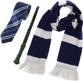 Zac's Alter Ego Harry Potter Kostuum Accessoire Set Harry Potter Ravenclaw wizard/witch 3 piece set Blauw/Wit