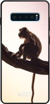 Samsung Galaxy S10 Hoesje TPU Case - Macaque #ffffff