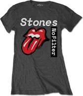The Rolling Stones Dames Tshirt -S- No Filter Text Grijs