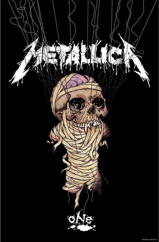 Metallica - One Textiel Poster - Multicolours