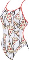 Arena - Badpak - Arena W Crazy Pizza Lace Back One Piece black-fluo-red - 34 (XS)
