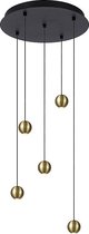Atmooz - Hanglamp Balls - goud - Industrieel - Woonkamer / Slaapkamer / Eetkamer - Plafondlamp - Zwart en Goud - Hoogte 200cm - Metaal