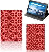 Book Cover Lenovo Tablet M10 Tablet Hoes met Magneetsluiting Batik Red
