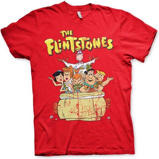 The Flintstones Heren Tshirt -S- The Flintstones Rood