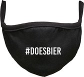 #Doesbier Rustaagh mondkapje - gezichtsmasker - wasbaar - niet medisch - zwart - tekst - bedrukt