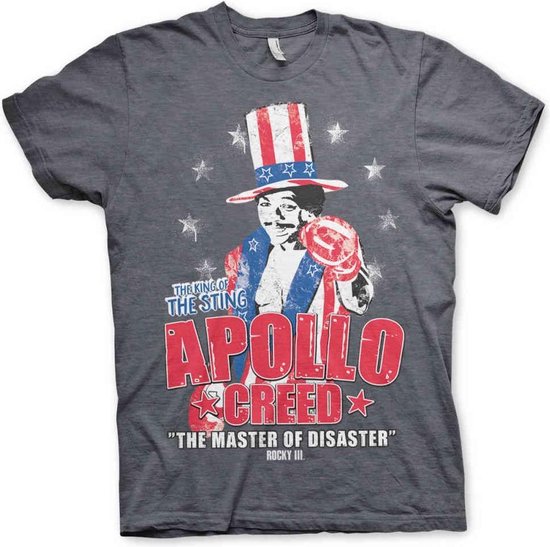 Rocky Heren Tshirt -XL- Apollo Creed Grijs