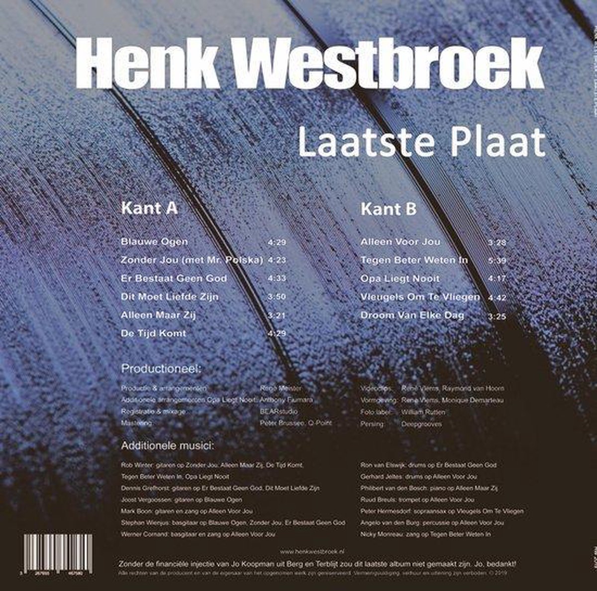 Laatste Plaat (LP), henk westbroek LP (album) Muziek