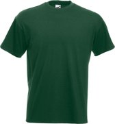 Fruit Of The Loom Heren Super Premium T-shirt met korte mouwen en ronde hals (Bottle Groen)