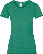 Fruit Of The Loom Dames / Vrouwen Damens-Fit Valueweight T-shirt met korte mouwen (Retro Heather Groen)