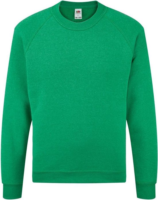 Fruit Of The Loom Kinderen Unisex Raglan mouwen Sweatshirt (Heather Groen)