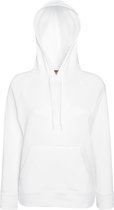 Fruit Of The Loom Dames Fitted lichtgewicht Sweatshirt Met Capuchon / Hoodie (240 GSM) (Wit)