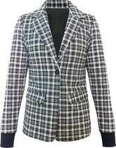 Nobell' Meisjes sweaters Nobell' Dippy Printed check blazer with rib Grey Navy 146/152