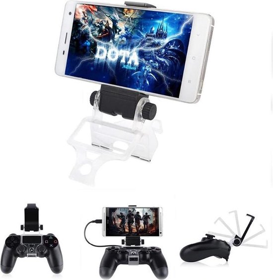 ACHICOO Support de téléphone Portable avec câble OTG pour Manette de Playstation 4 Noir 