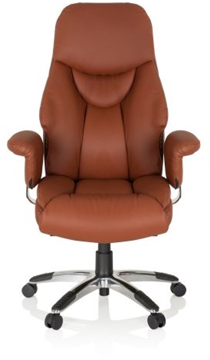 hjh OFFICE Prado Leder - Luxe directiestoel - Bruin - Leder van hjh office