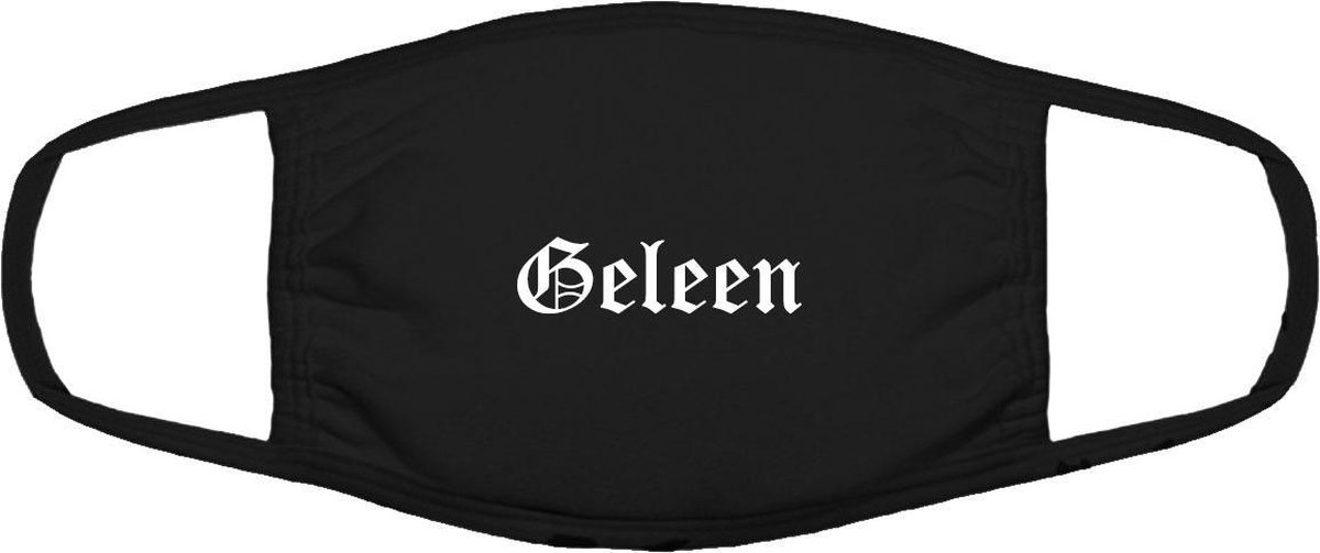 Geleen mondkapje | gezichtsmasker | bescherming | bedrukt | logo | Zwart mondmasker van katoen, uitwasbaar & herbruikbaar. Geschikt voor OV