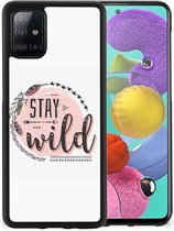 Siliconen Back Cover Geschikt voor Geschikt voor Samsung Galaxy A51 Telefoon Hoesje met Zwarte rand Boho Stay Wild