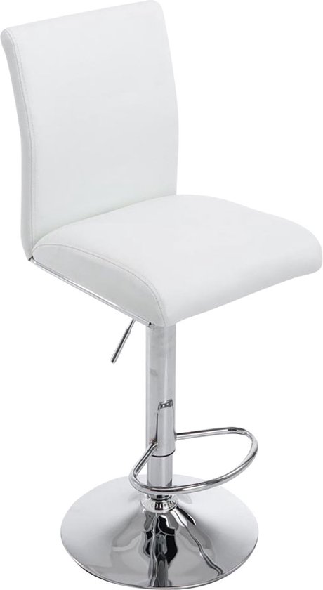CLP Kingston Barkruk - Met rugleuning - Armleuning - Voetsteun - Frame Chroom -, Kleur:walnoot/creme