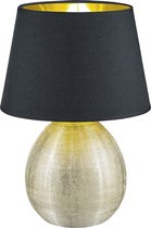 LED Tafellamp - Tafelverlichting - Trion Lunola - E27 Fitting - Rond - Mat Goud - Keramiek