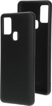 Mobiparts Siliconen Cover Case Samsung Galaxy A21s (2020) Zwart hoesje
