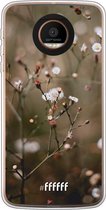 Motorola Moto Z Force Hoesje Transparant TPU Case - Flower Buds #ffffff