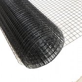 Volieregaas 12 x 12mm 0.8mm 100cm 5m Zwart gepoedercoat RVS