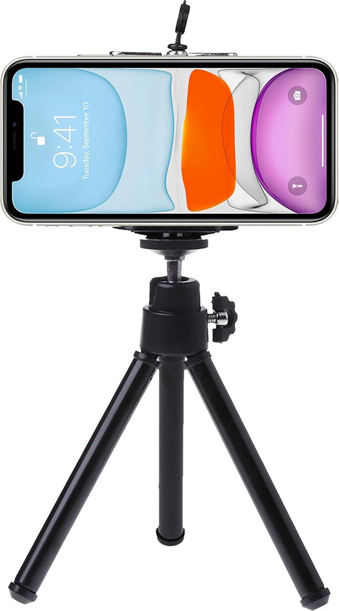 Tripod Smartphone Mini Camera Statief Aluminium Universeel - Zwart