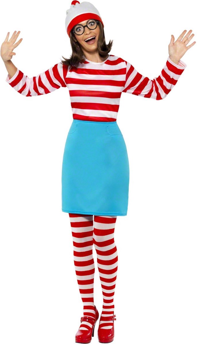 Baby Dijk groef Waar is Wally? Wenda kostuum - Grappige verkleedkleding dames - Maat M -  40-42 | bol.com