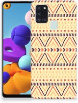 Leuk Case Geschikt voor Samsung Galaxy A21s Telefoonhoesje Aztec Yellow