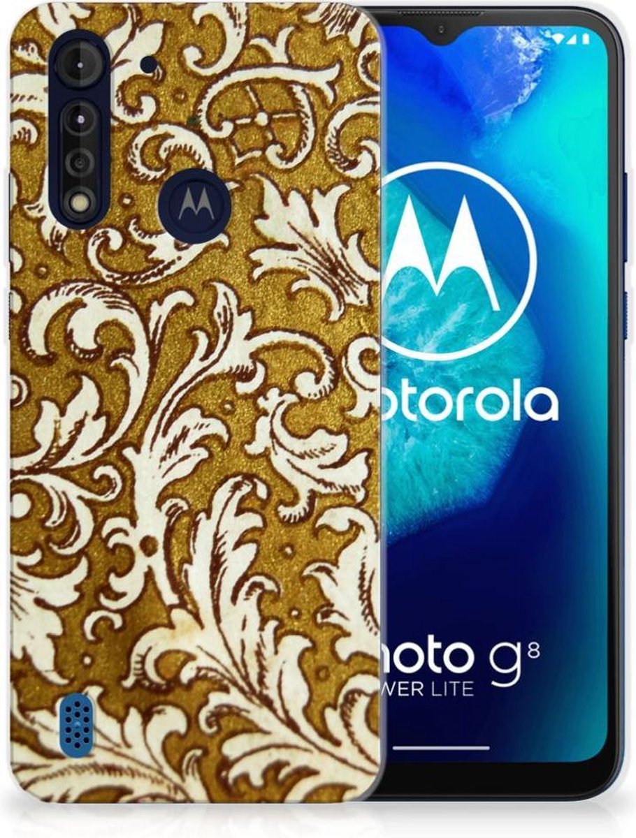 Siliconen Hoesje Motorola Moto G8 Power Lite Barok Goud